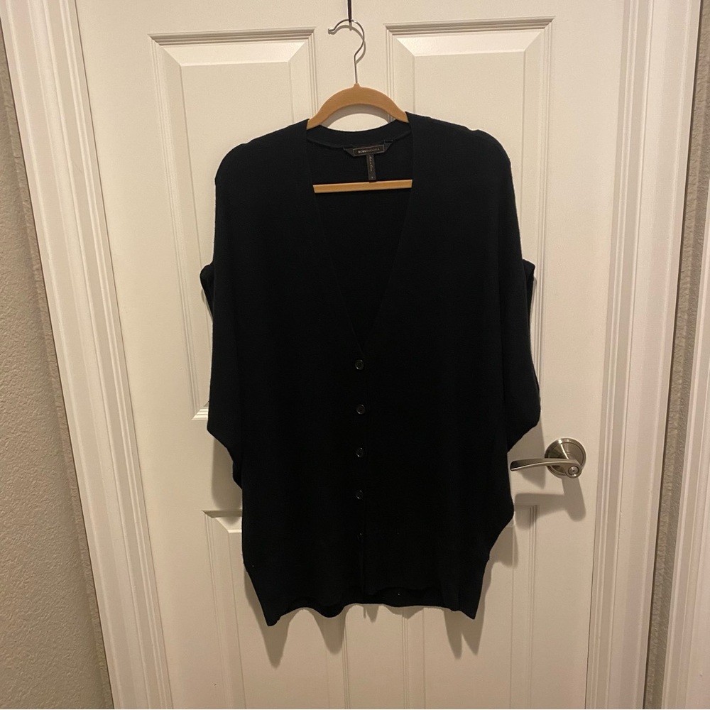 BCBG Black Women's Cardigan Sweater Vest
